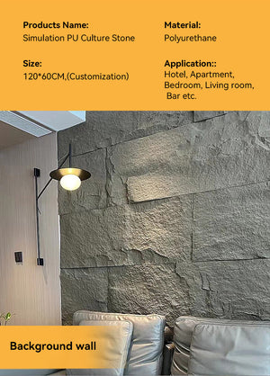 Faux stone wall cladding for interior design